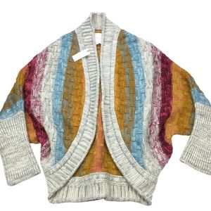 Anthropologie Chunky Knit Colorful Cardigan, M